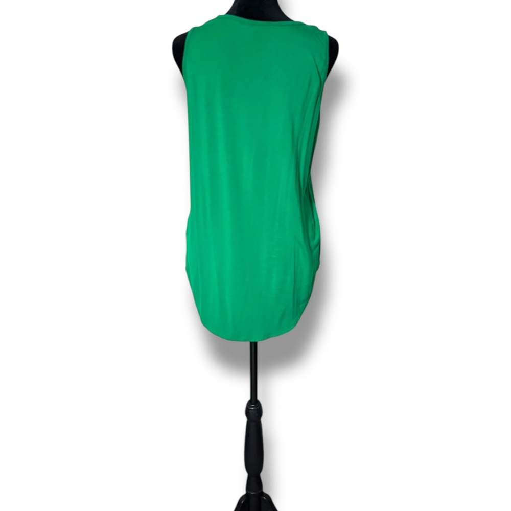 Cable & Gauge NWOT Forest Green Cotton High Low Scoop Neck Relaxed Tank Top - Picture 5 of 15